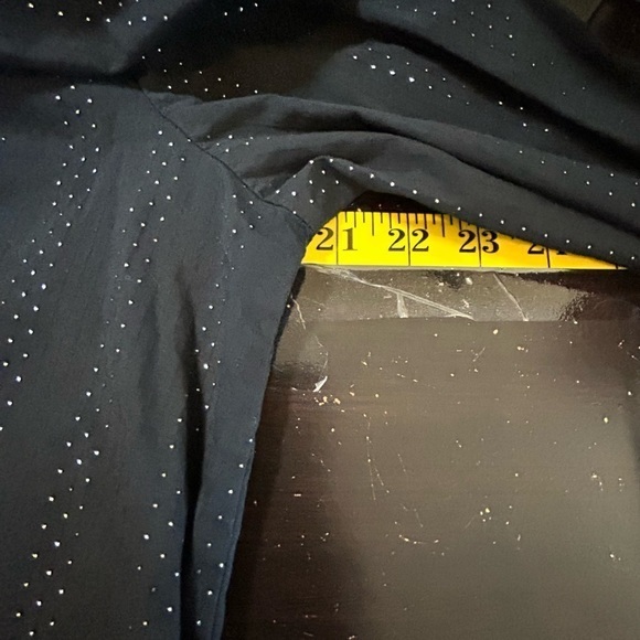 Attention black button‎ front blouse silver threaded size large - Picture 8 of 9